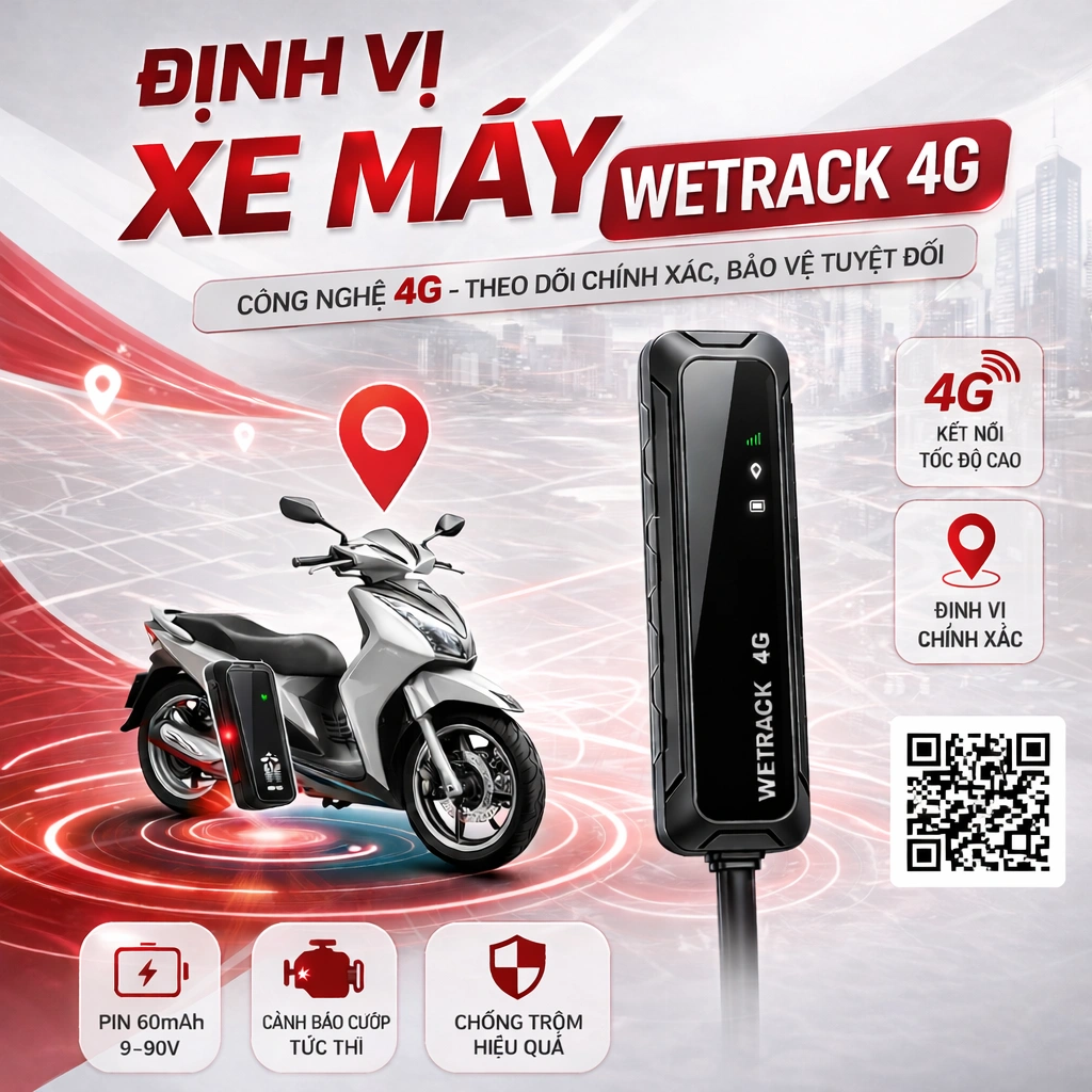 Thiết bị định vị xe máy WeTrack 4G